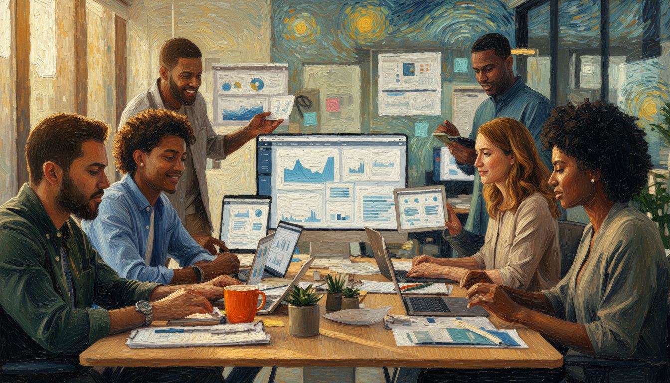 Brandbooster team collaborating on content creation